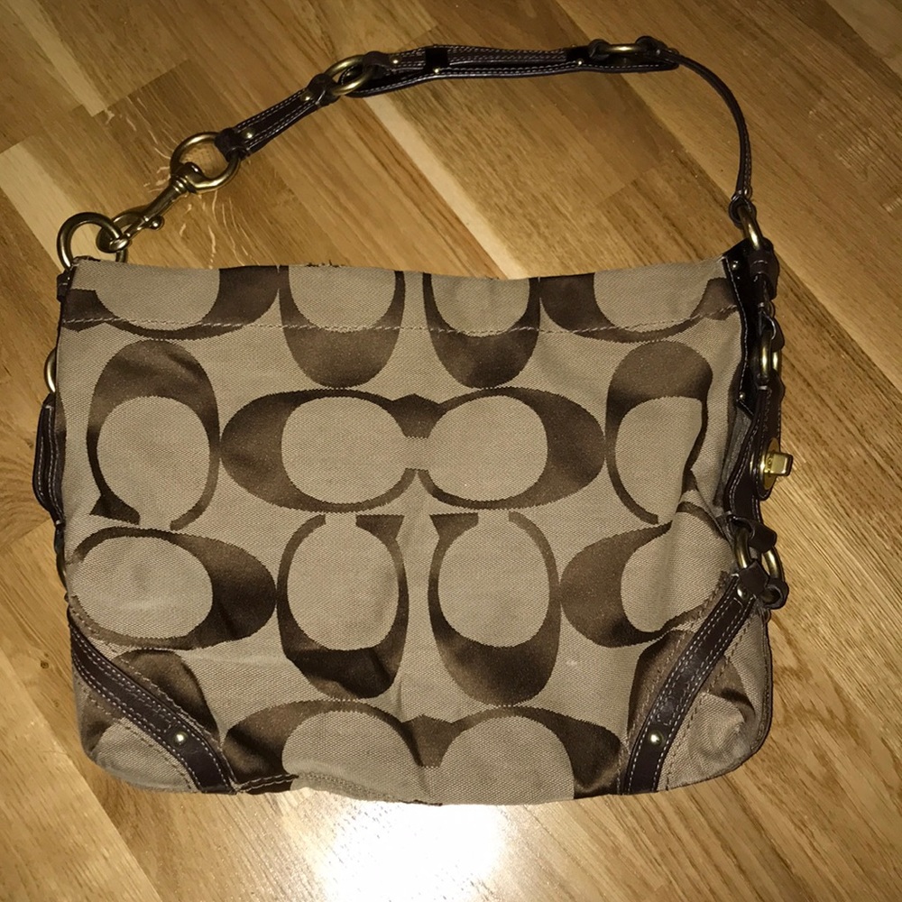 Brown and tan Coach purse (pre-loved)